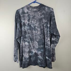 Free People We The Free Tie Dye Cotton Oversized Long Sleeve T-Shirt Size Small